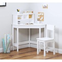 Study Table & 1 Chairs Xmas Wooden Study Desk w Chair Writing Desk w Storage & Hutch