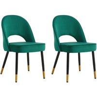 Velvet Dining Chairs Cushioned Padded Seat Kitchen Chairs Set 2