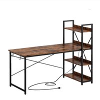 Hygrad Built to Survive 4 Tier Wooden Shelves Study Writing Table Desk Work Station in Brown