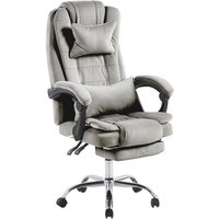 Hygrad Built to Survive Swivel Velvet Office Chair Ergonomic Leisure Chair Height Adjustable Desk Chair in Grey