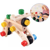 Hygrad Built to Survive 36pcs Wooden Construction Building Blocks Toy Educational Learning in Brown