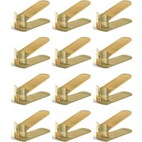 Hygrad Built to Survive Acrylic Shoe Slots Organizer Wardrobe Stacker Space Saver Rack Holder in Gold