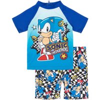 Sonic the Hedgehog Boy's Kids 2 Piece Swim Set (Blue) in Blue | Size: 6-7 Years