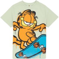 Garfield Boy's Kids Short Sleeved T-Shirt (Green) in Green | Size: 9-10 Years