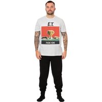 ET Men's Short Sleeve Long Leg Pyjama S | Grey Black | Official Merch | Size: Small