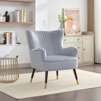 Artemis Home Madison Velvet Fabric Accent Chair in Light Blue