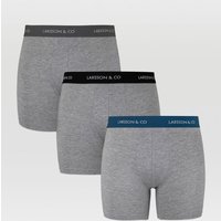 Larsson & Co Men's 3 Pack Boxers in Grey | Size: Large