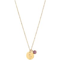 Joy by Corrine Smith Women's February Birth Flower Necklace with Birthstone in Metallic Gold | Size: 18 inches