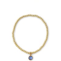 Joy by Corrine Smith Women's September Birthstone Beaded Bracelet Gold Plated in Metallic Gold