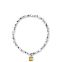 Joy by Corrine Smith Women's November Birthstone Beaded Bracelet Silver Plated in Metallic Silver