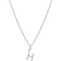 Joy by Corrine Smith Women's Dainty Initial 'H' Necklace Silver Plated in Metallic Silver | Size: 18 inches