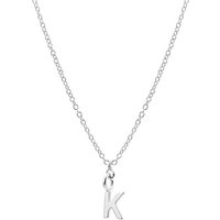 Joy by Corrine Smith Women's Dainty Initial 'K' Necklace Silver Plated in Metallic Silver | Size: 18 inches