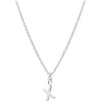 Joy by Corrine Smith Women's Dainty Initial 'X' Necklace Silver Plated in Metallic Silver | Size: 18 inches