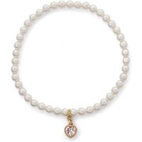 Joy by Corrine Smith Women's Bridesmaid Crystal Heart Pearl Bracelet in Ivory