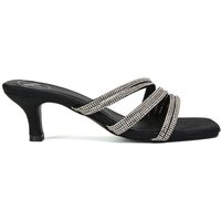 Jennie Square Toe Diamante Sparkly Gem Crystal Sandal Heeled Mules