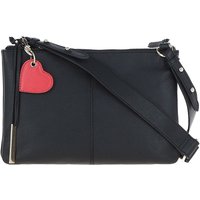 Ashwood Leather Women's 'Squisita' Two Sections Real Leather Shoulder Bag in Black