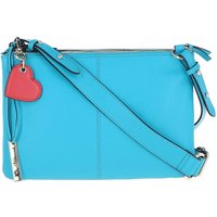 Ashwood Leather Women's 'Squisita' Two Sections Real Leather Shoulder Bag in Baby Blue
