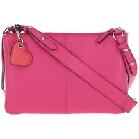 Ashwood Leather Women's 'Squisita' Two Sections Real Leather Shoulder Bag in Raspberry