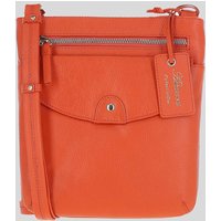 Ashwood Leather Women's 'Five CB' Real Leather Cross Body Bag in Orange