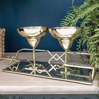 Madison & Mayfair Set of Two Art Deco Gold Margarita Glasses