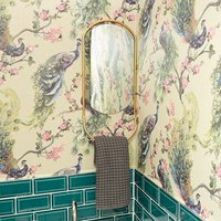 Madison & Mayfair Art Deco Style Round 59CM Oval Mirror with a Gold Frame