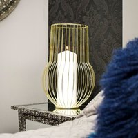 Madison & Mayfair Art Deco Style - Large Wire Lantern Vase Gold