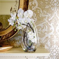 Madison & Mayfair Elegant Bloom White Orchid in Clear Glass Vase