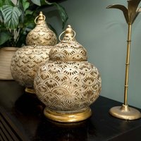 Madison & Mayfair Exquisite Small Gold Lantern with Intricate Detailing