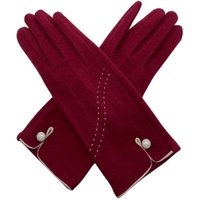 LL Accessories Women's Stitch Detail Glove in Wine