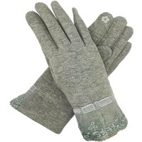 LL Accessories Women's Lace Detail Glove in Grey