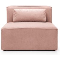 Abakus Direct Doris Armless Chair Module in Pink Cord Chenille