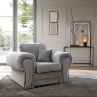 Abakus Direct Verona Armchair in Light Grey Crushed Chenille