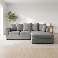 Lucas Water Repellent Velvet Chenille Right Facing Corner Sofa Graphite