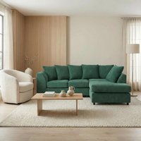 Jumbo Grid Right Hand Corner Sofa Plush Cushions 3 Colours