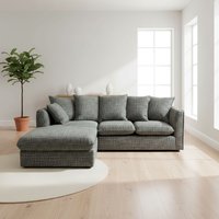 Lucas Textured Stone Grey Corner Left Sofa Modern Comfort & Stylish Design