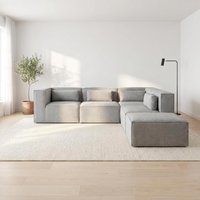 Abakus Direct Doris Basket Weave Large Corner Sofa with Modular Comfort & Timeless Style in Grey