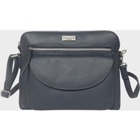 Assots London Women's 'JEAN' Soft Pebble Grain Real Leather Crossbody Bag in Navy