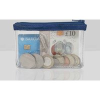 Assots London Women's 'Diana' Full Grain Leather Zip Top Coin Purse in Mid Blue