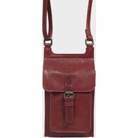 Real Hide Bags Women's 'MYLA' Real Leather Mobile Phone Crossbody Bag in Red