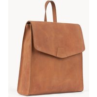 Assots London Women's MARGARET' Distressed Vintage Real Leather Flap Over Backpack in Tan