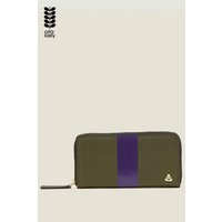 Orla Kiely Women's Forget Me Not Wallet - Shiny Stripe Spruce Purple in Green