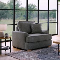 The Great Sofa Company Ophelia Chenille Fabric Armchair in Dark Grey