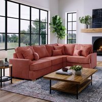 The Great Sofa Company Ophelia Right Hand Facing Chenille Corner Sofa in Red | Size: 3 Seater