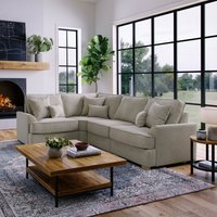 The Great Sofa Company Ophelia Left Hand Facing Chenille Corner Sofa in Stone | Size: 3 Seater