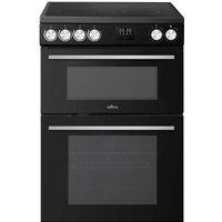 Willow 60cm Electric Double Oven Cooker with Ceramic Hob in Black