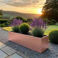 Access Garden Products 100cm Zinc Galvanised Rose Gold Trough Planter