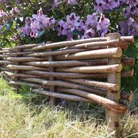 Access Garden Products 2m - 2 Pieces Woven Hazel Hurdle Lawn Edging - 22cm Height in Natural