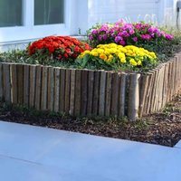 Woven Wood 1.2m - 1 Piece Hazel Log Roll Flexible Lawn Edging - 20cm Height in Natural