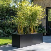 Woven Wood 100cm Zinc Galvanised Matte Black Trough Planter
