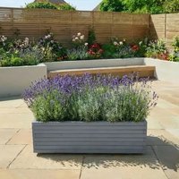 Woven Wood 1.4m Grey Pine Raised Trough Planter